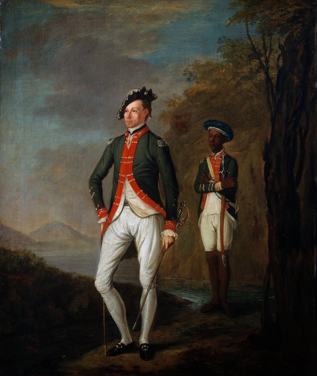 En britisk officer fra en sepoy-bataljon i Madras med en sepoy-tjener, ca. 1769 af Carl C.A. von Imhoff