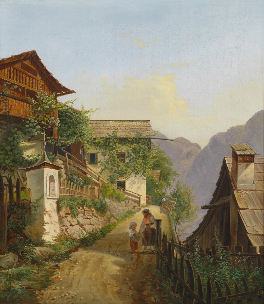 Motiv fra Hallstatt af Carl Franz Michael Geyling