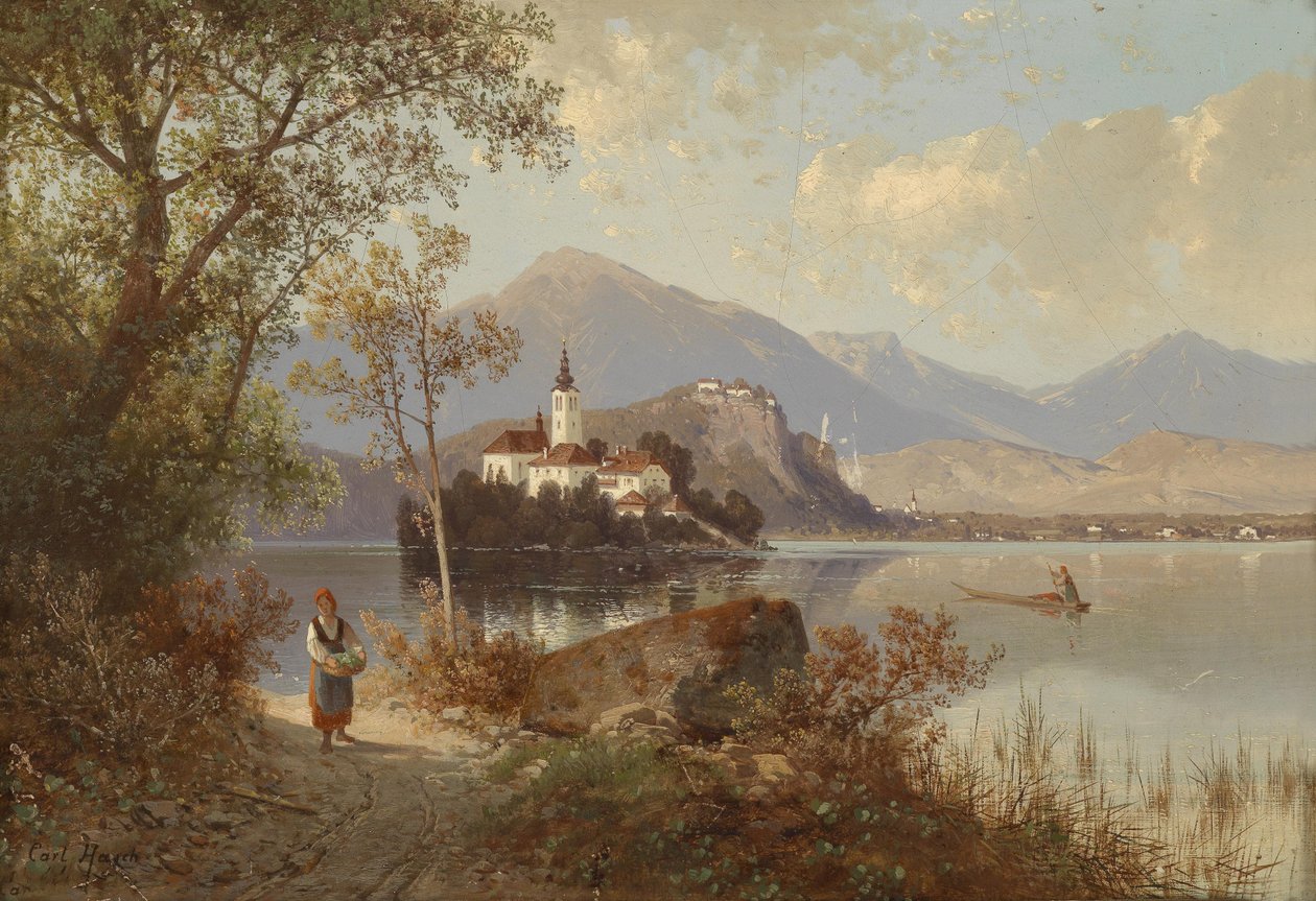 Udsigt over Bled-søen af Carl Hasch