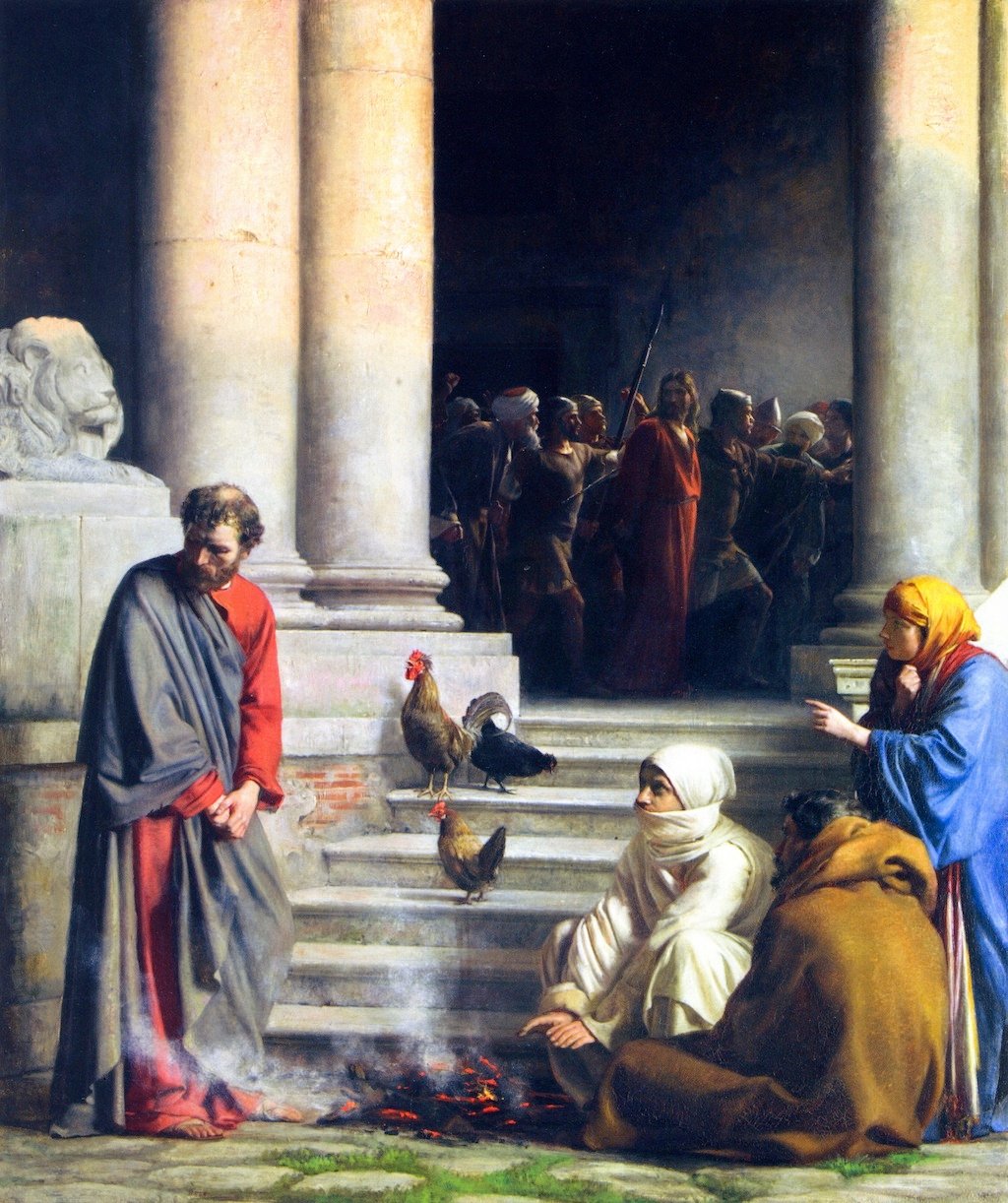 Benægtelse af Jesus af Peter af Carl Heinrich Bloch