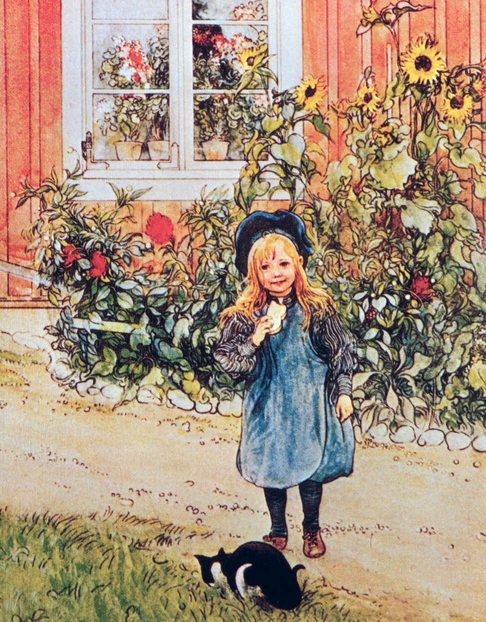 Brita med solsikker af Carl Larsson