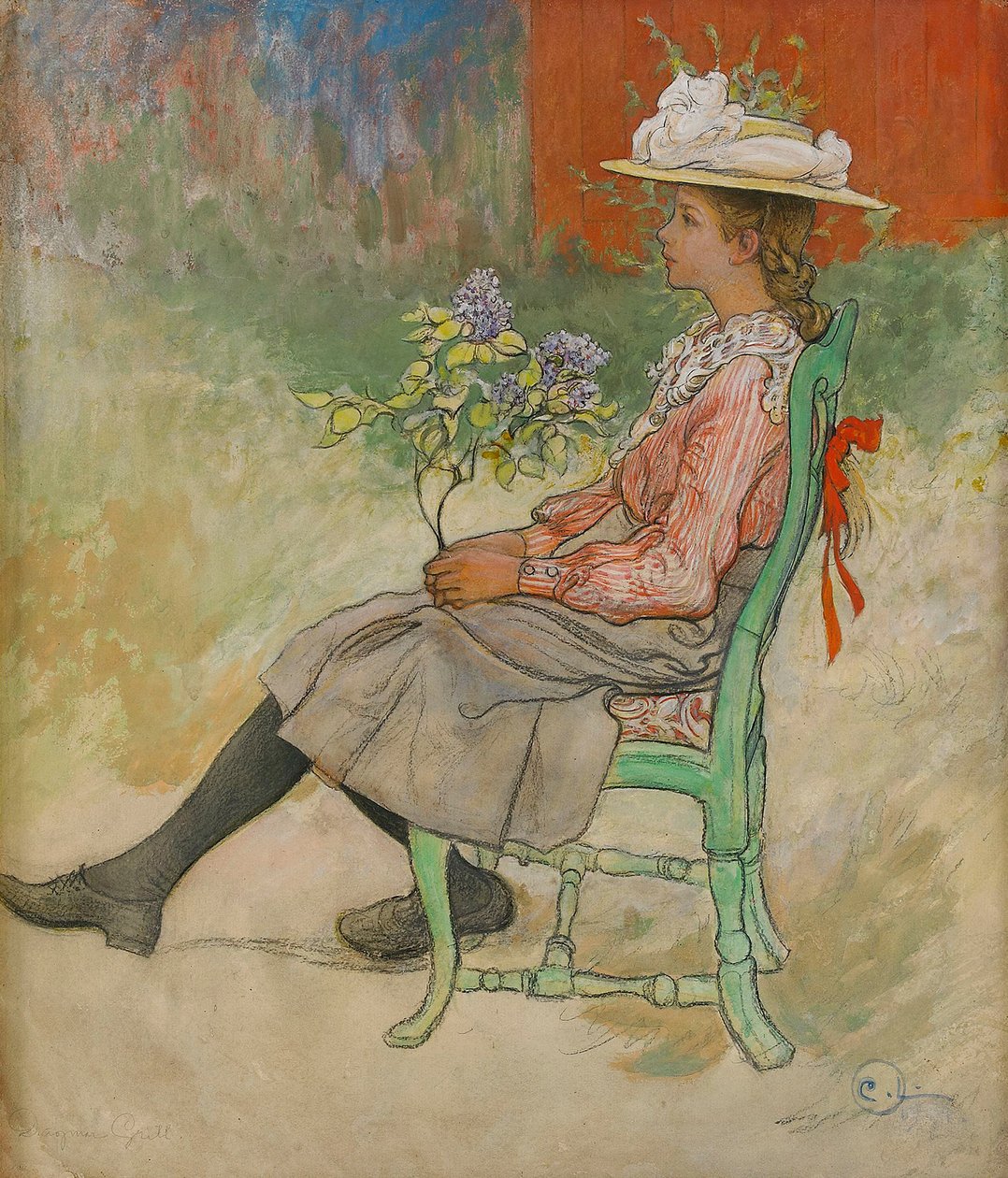 Dagmar Grill i haven af Carl Larsson