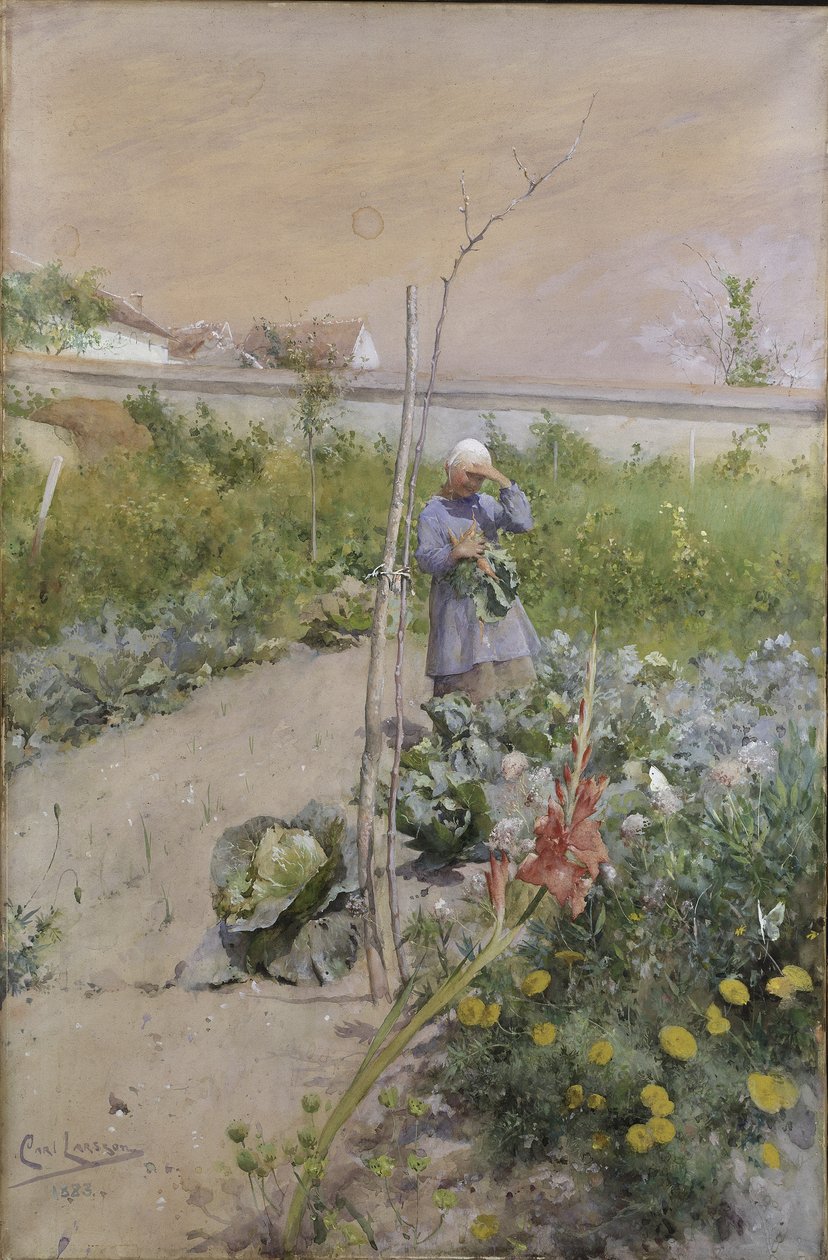 I køkkenhaven, 1883 af Carl Larsson