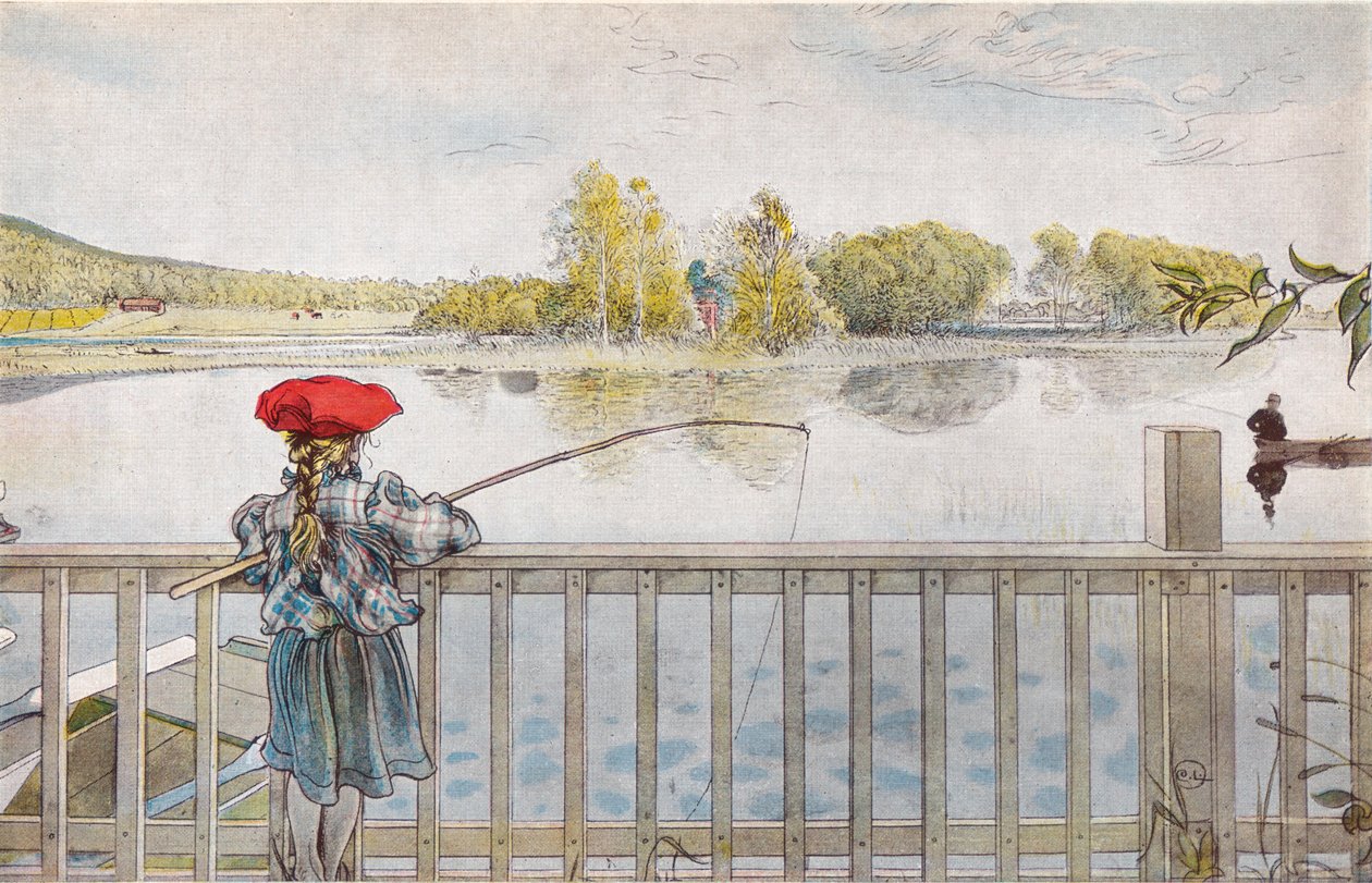 Lisbeth fiskeri af Carl Larsson