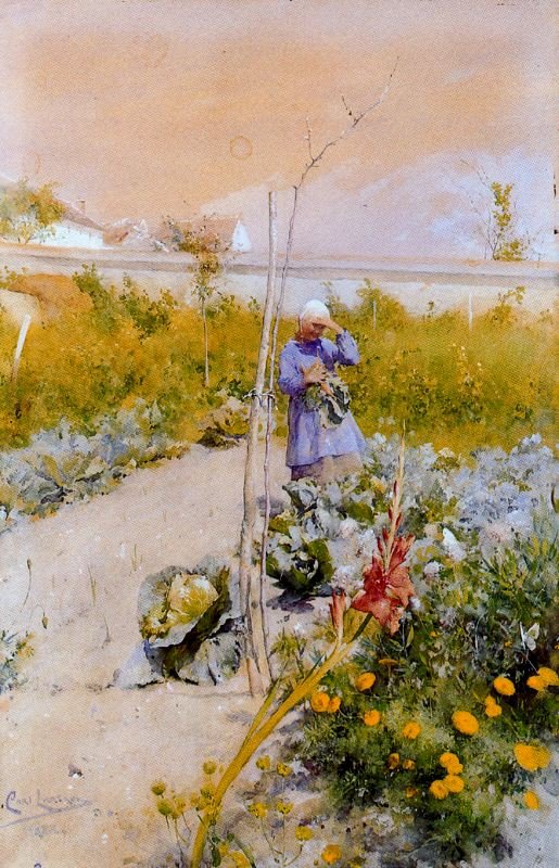 Mand i haven af Carl Larsson