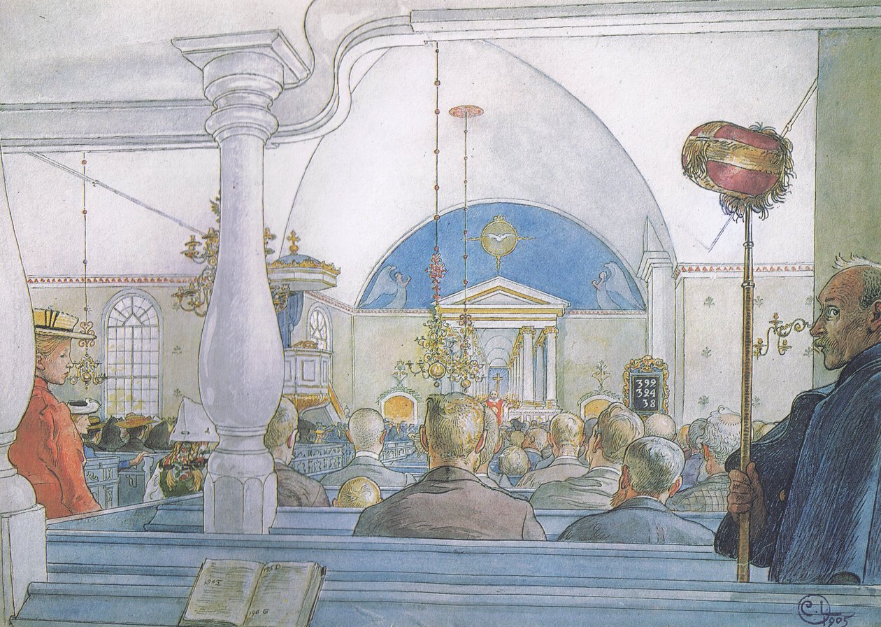 Vores kirke ved Sundborn af Carl Larsson