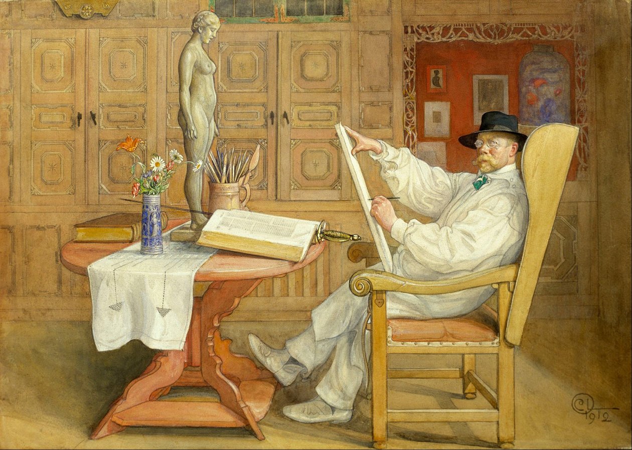 Selvportræt (I det nye atelier) af Carl Larsson