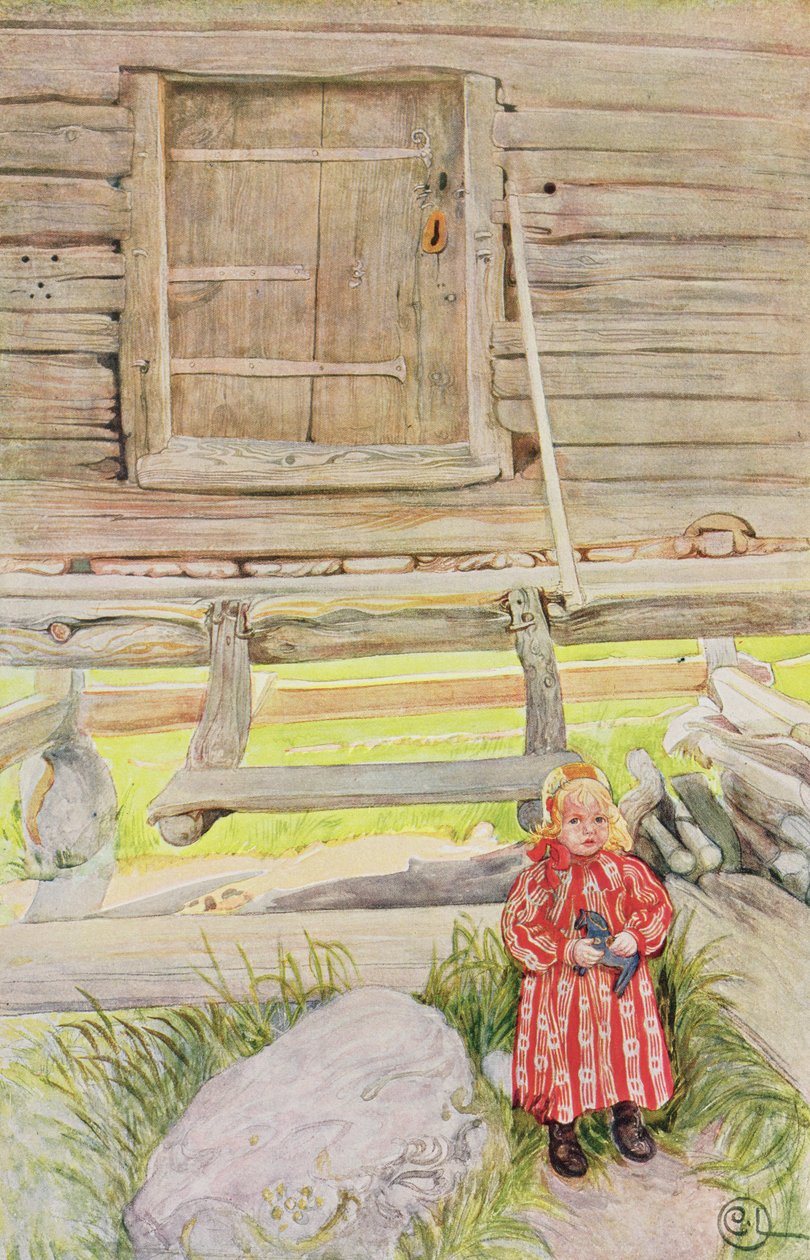 The Old Lodge, fra en kommercielt trykt portfolio, udgivet i 1939 (farvelitografi) af Carl Larsson