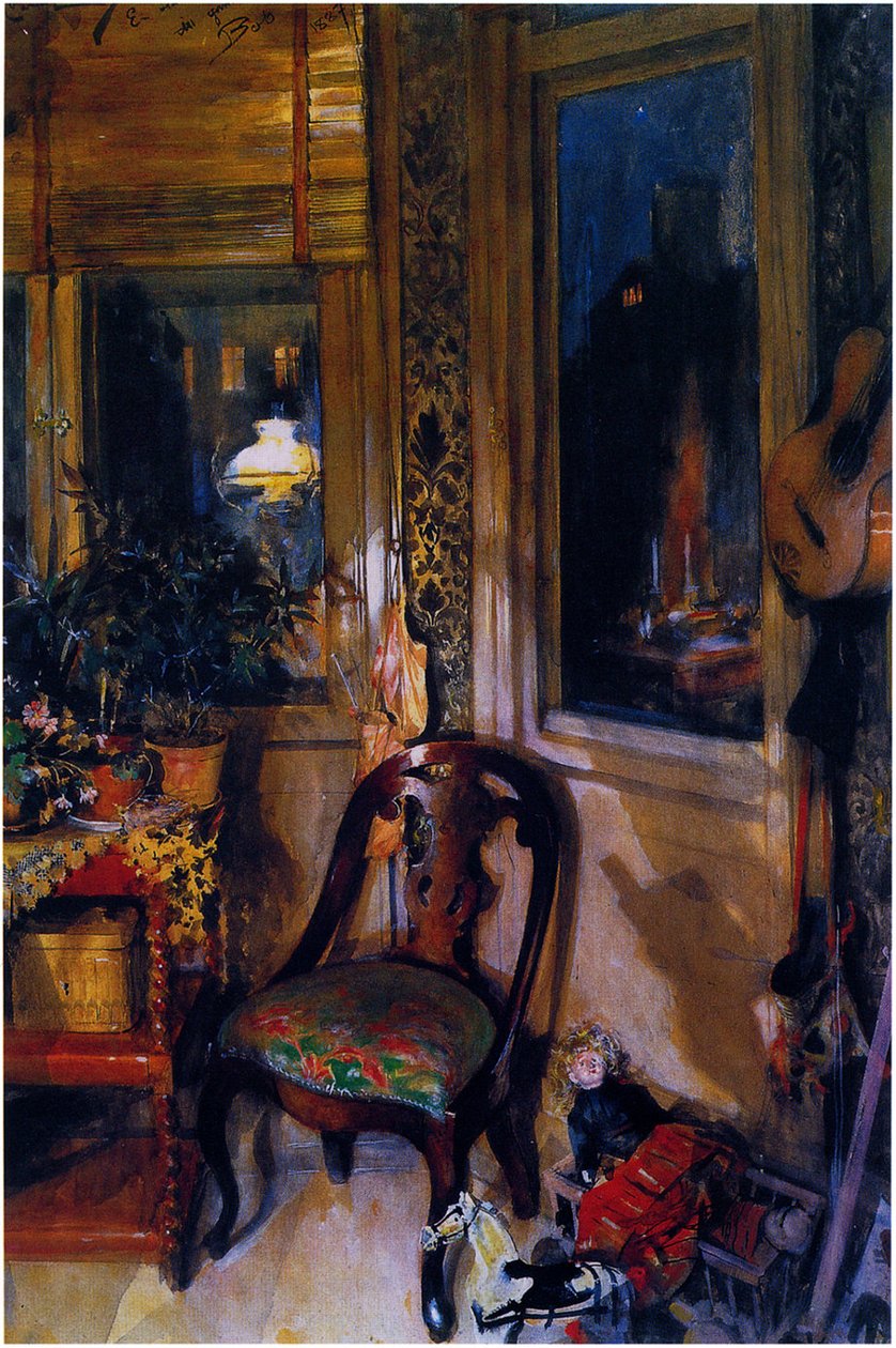 Legetøjshjørnet af Carl Larsson