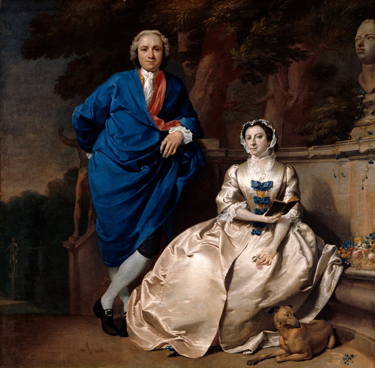 Portræt af George Michael Moser og hans kone, Mary Guynier, ca. 1742 af Carl Marcus Tuscher