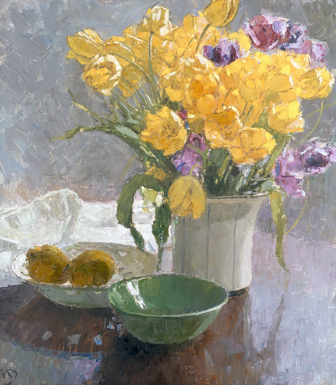 Stilleben med gule tulipaner af Carl Moll