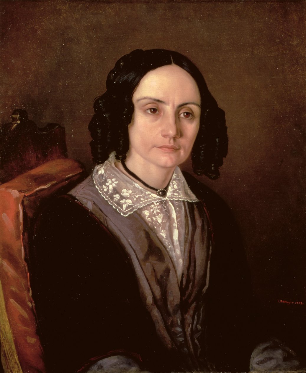 Portræt af grevinde Maria Volkonskaja (1805-63) 1848 af Carl Peter Mazer