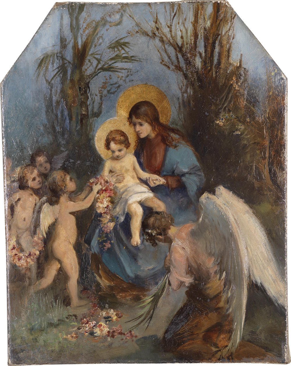 En krans af blomster til Jesusbarnet af Carl Rahl