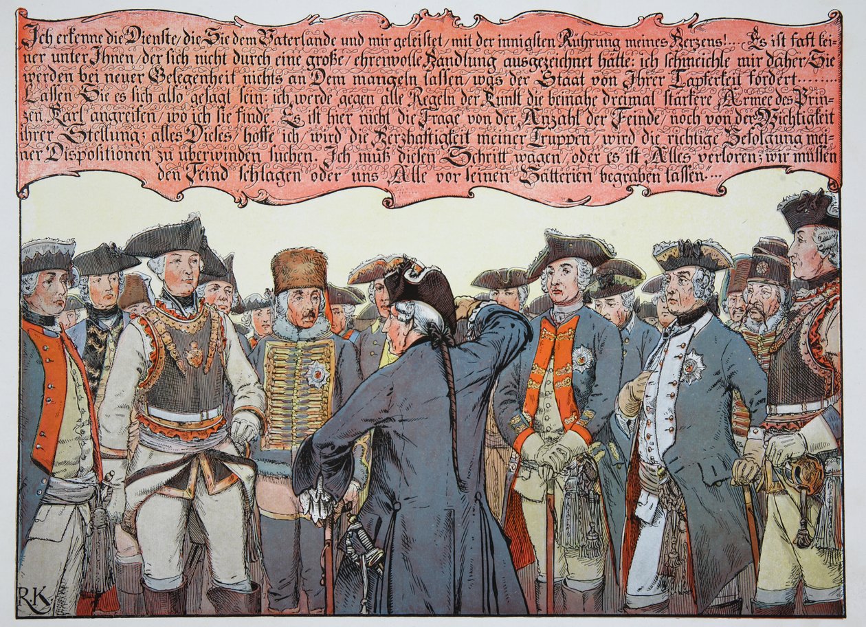 Før slaget ved Leuthen, 3. december 1757 af Carl Röchling