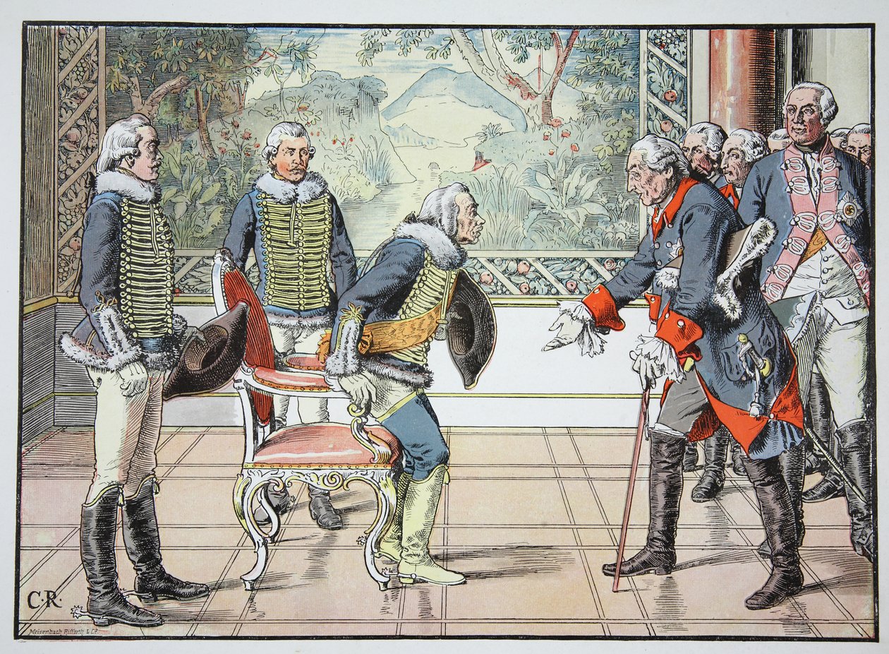 Frederik den Store og den 85-årige Zieten, 1784 af Carl Röchling