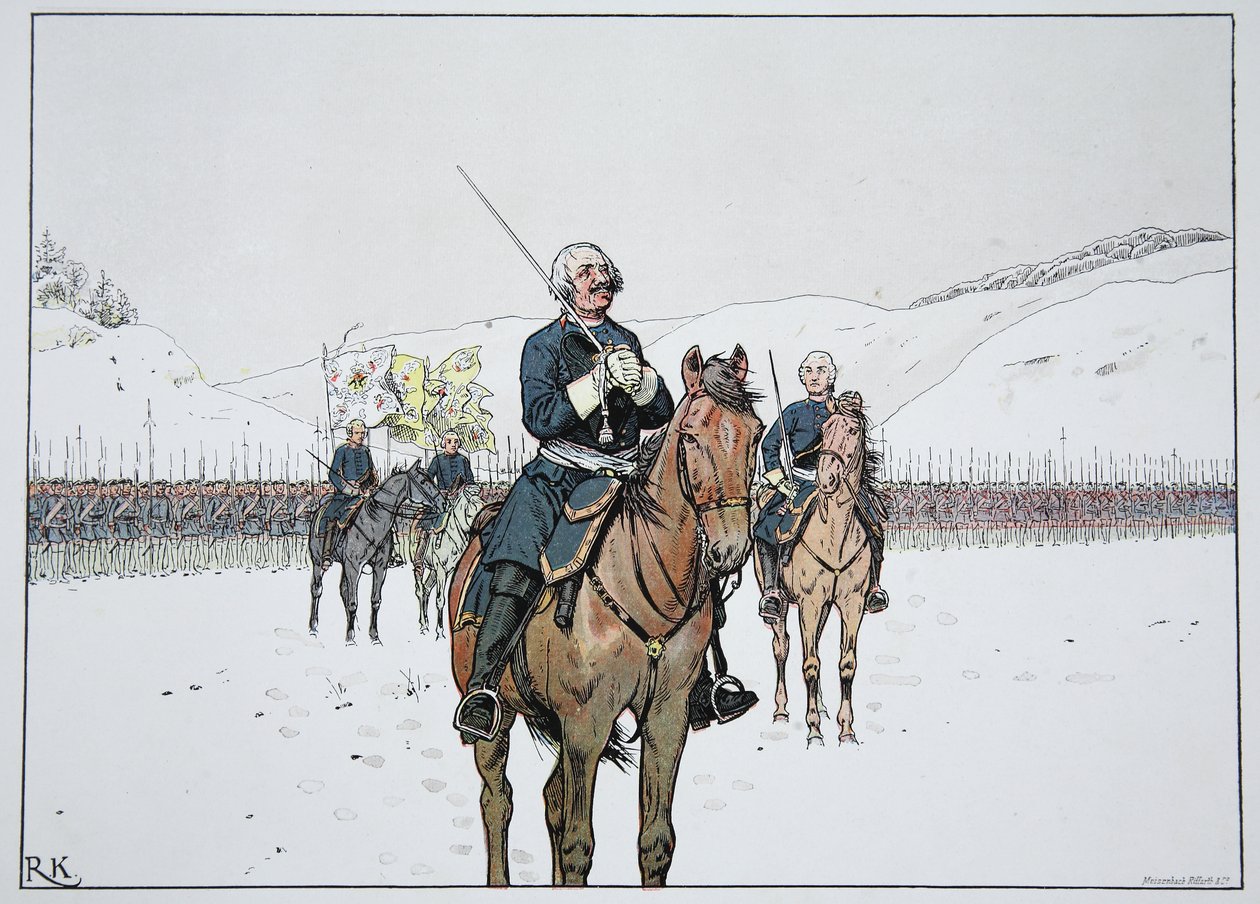 Bøn fra den gamle Dessauer i slaget ved Kesselsdorf, 15. december 1745 af Carl Röchling