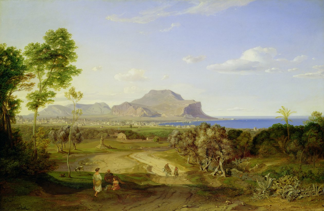 Udsigt over Palermo, 1828 af Carl Rottmann