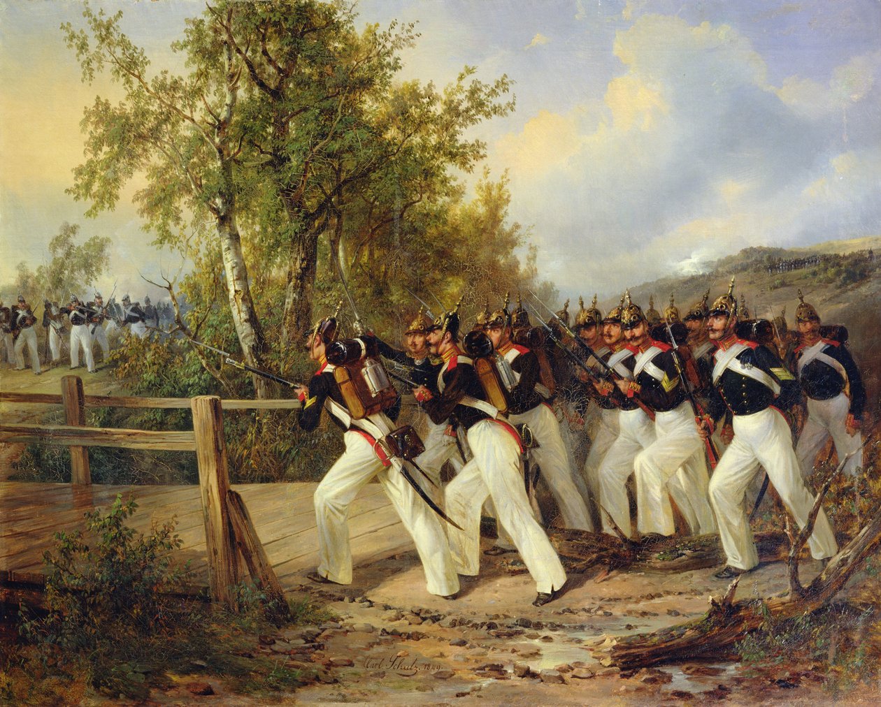 En scene fra soldatens liv, 1849 af Carl Friedrich Schulz