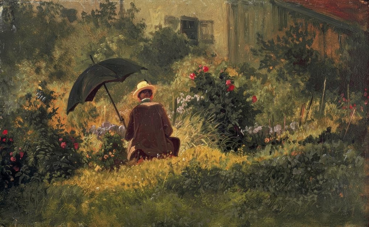 Maleren i haven af Carl Spitzweg