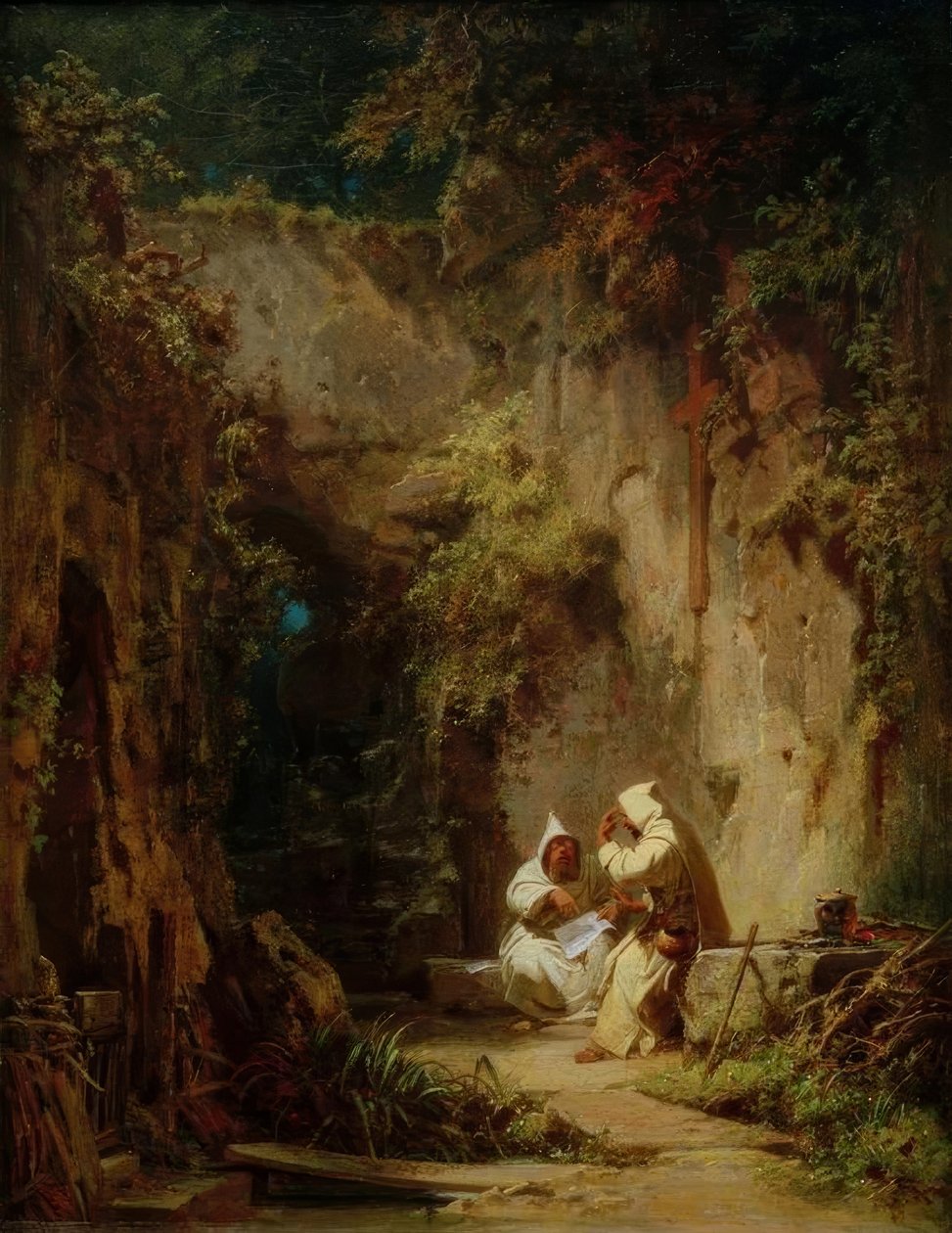 Disputerende munke af Carl Spitzweg