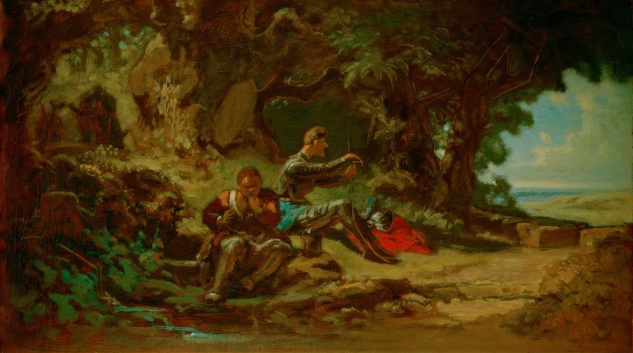Don Quixote og Sancho Panza, hvilende af Carl Spitzweg
