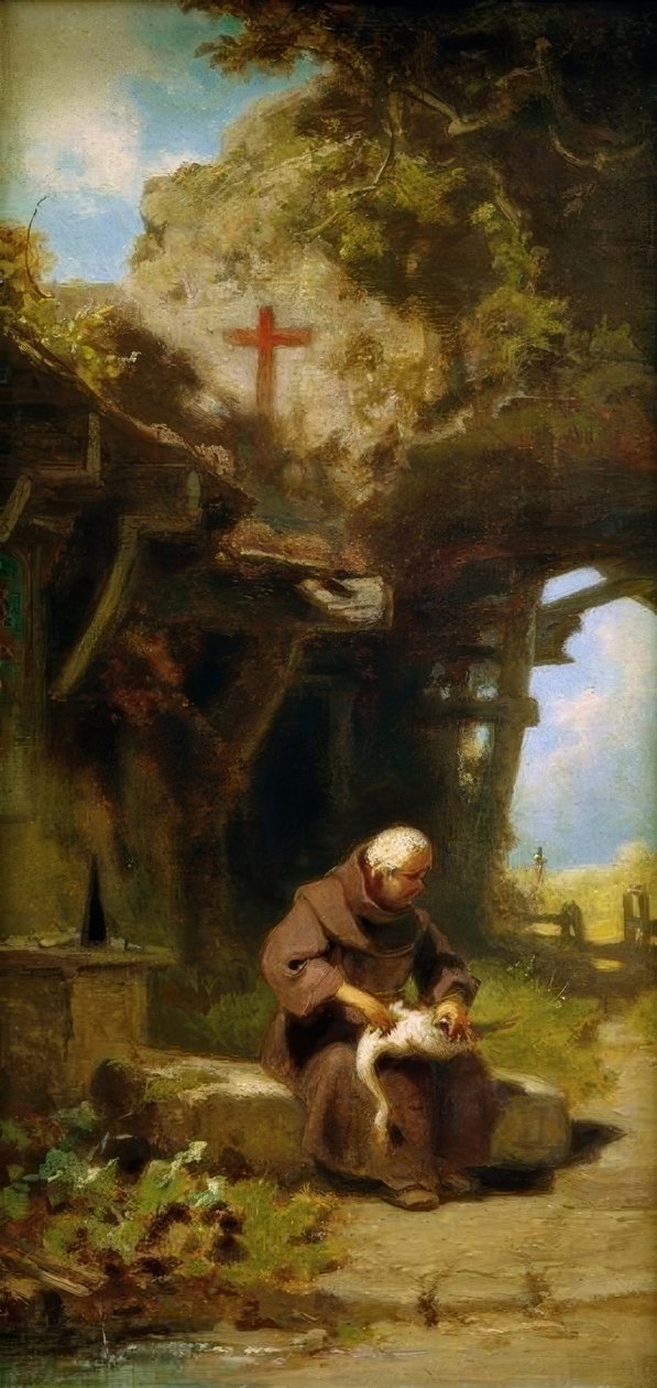 Eremit plukker en gås af Carl Spitzweg