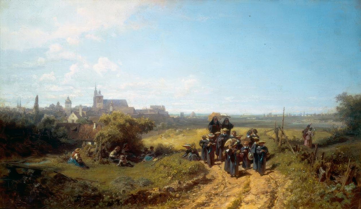 Institutsspaziergang af Carl Spitzweg