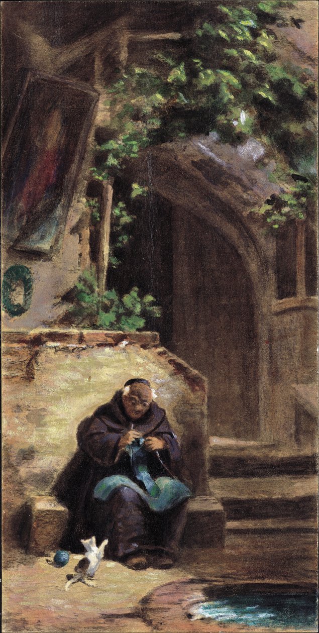Strikning af munk af Carl Spitzweg