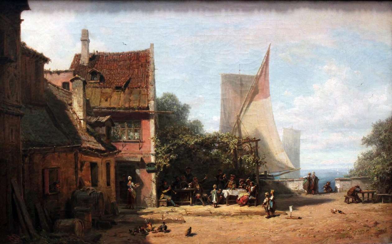 Gammel taverna nær Starnberger See af Carl Spitzweg
