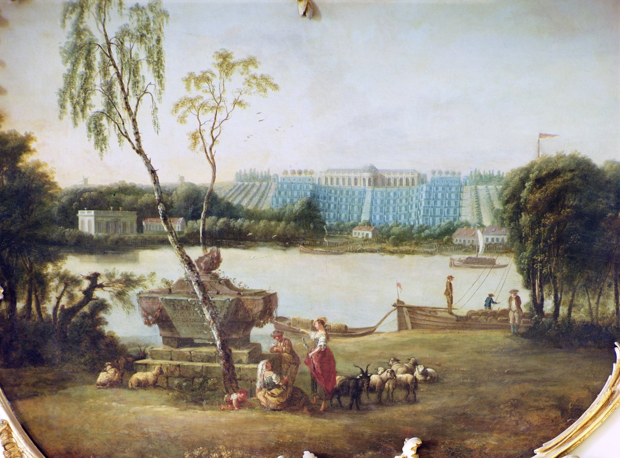 Opførelse af terrasserne ved Schloss Sanssouci, 1747 af Carl Sylva Dubois