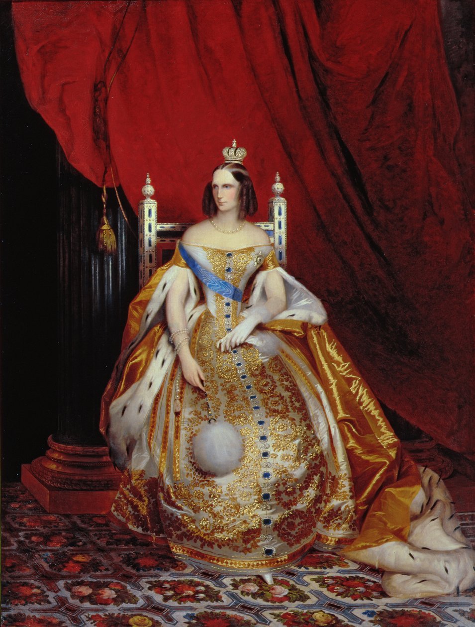 Portræt af Alexandra Fyodorovna (1872-1918) kone til zar Nikolaj I af Carl Timoleon von Neff
