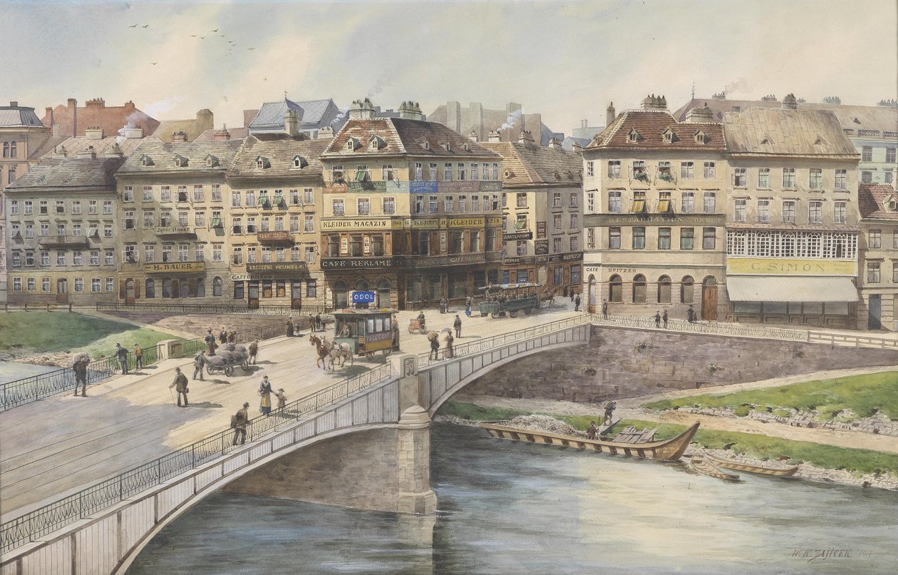 Byudsigt over Donau -kanalen af Carl Wenzel Zajicek