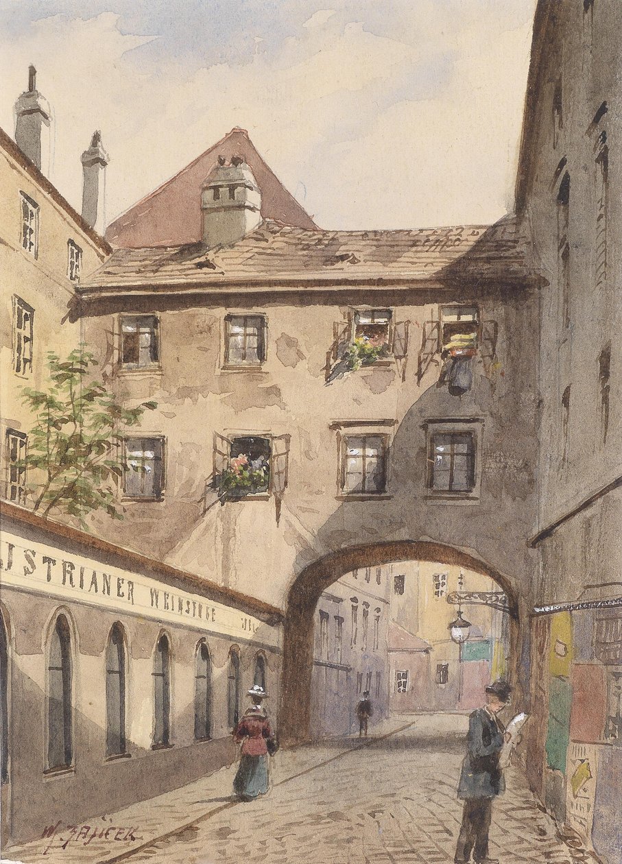 Buegangen i Backerstrae af Carl Wenzel Zajicek
