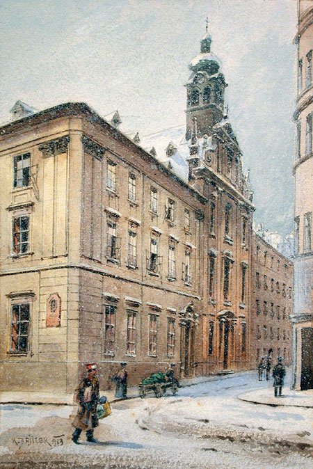 Snedækket Johannesgasse Ursuline Kloster af Carl Wenzel Zajicek