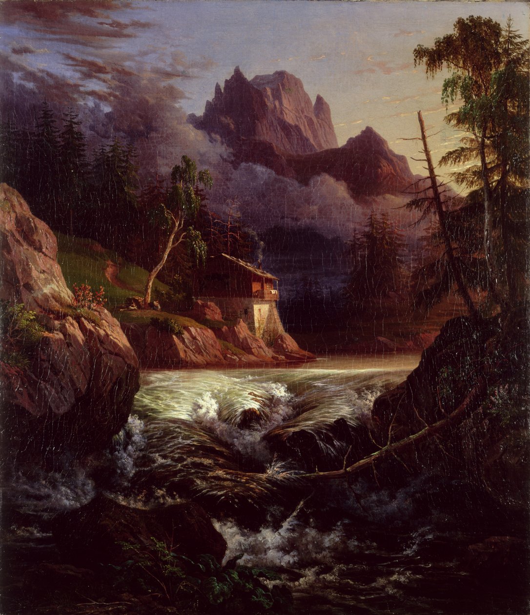 Mølle i Liebethal-regionen, 1820 af Carl Wilhelm Goetzloff