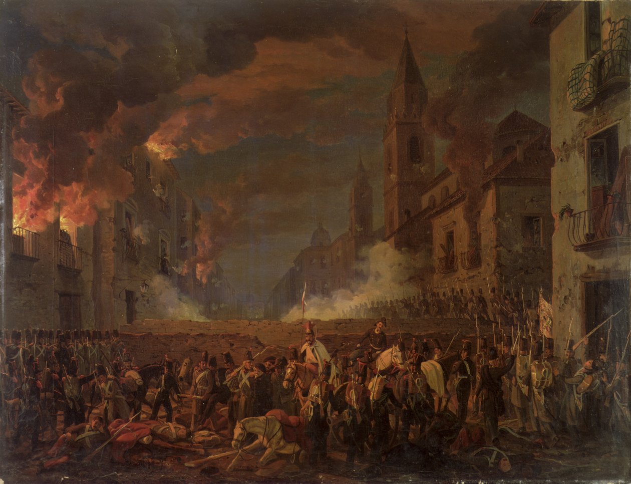 Indtagelsen af Catania af 4. Bernregiment natten mellem den 5. og 6. april 1849 af Carl Wilhelm Goetzloff