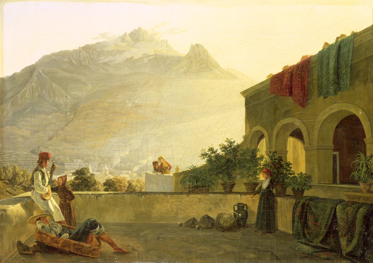 Vagtvagten på Ischia, 1829 af Carl Wilhelm Goetzloff