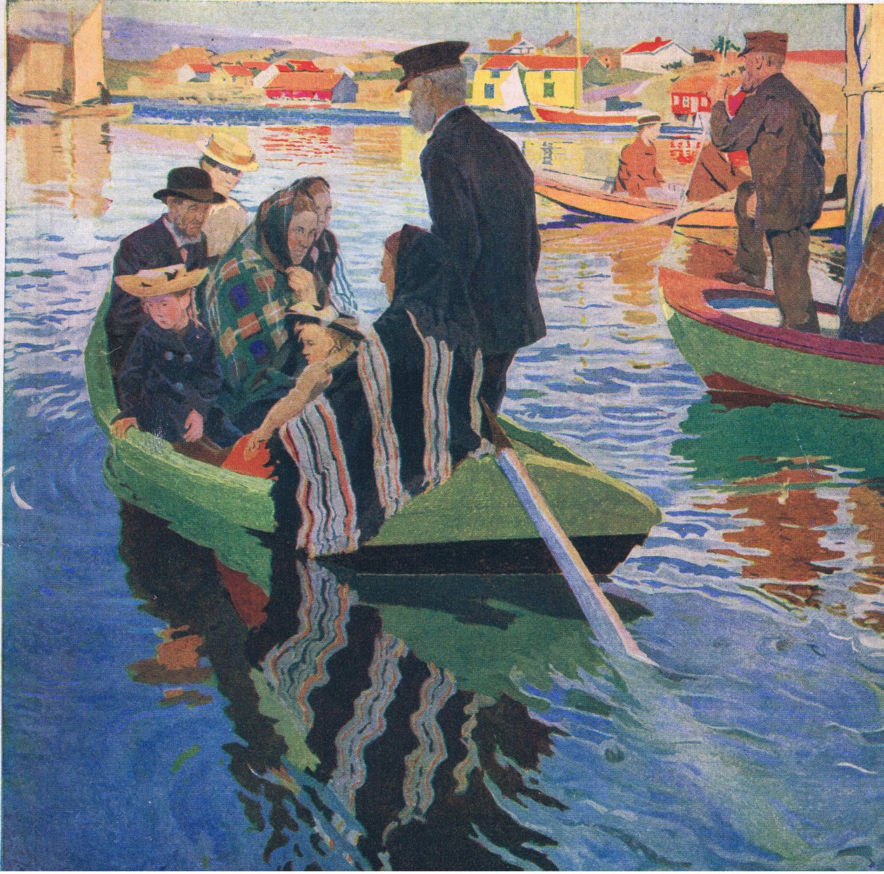 Kirkegængere i både af Carl Wilhelm Wilhelmson