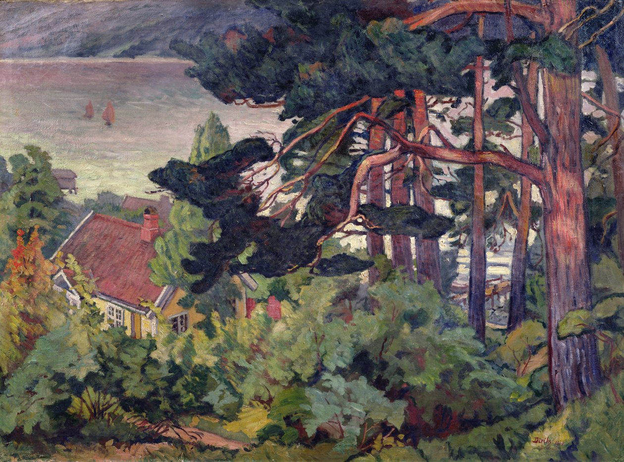 Efterår ved Kristiana Fjord af Carl Edvard Diriks