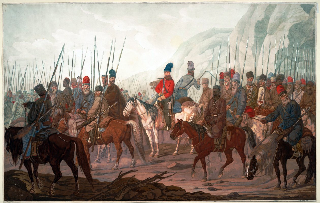 Kosakker af kosakkerne i uralen gennem boheme af Carl Adolph Heinrich Hess