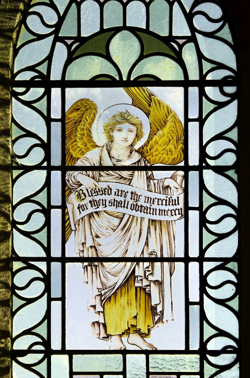 Betws Bledrws, St Bledrws, Shrigley & Hunt (1873-1982), Carl Almquist, Angel With Scroll, 1887 af Carl Almquist