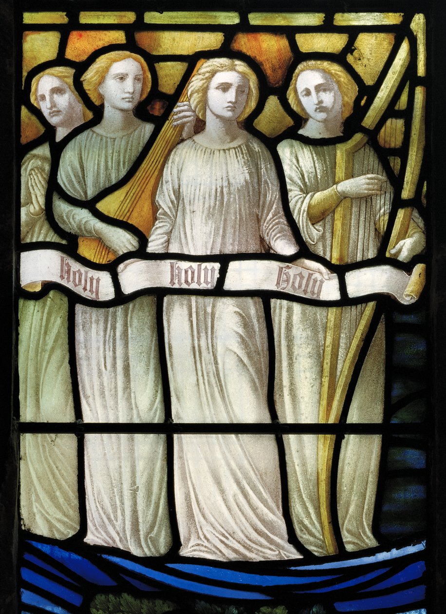 Grappenhall, St Wilfrids, Shrigley & Hunt (1873-1982), Carl Almquist, The Worship Of The Lamb, Angel Musicians, 1886 af Carl Almquist