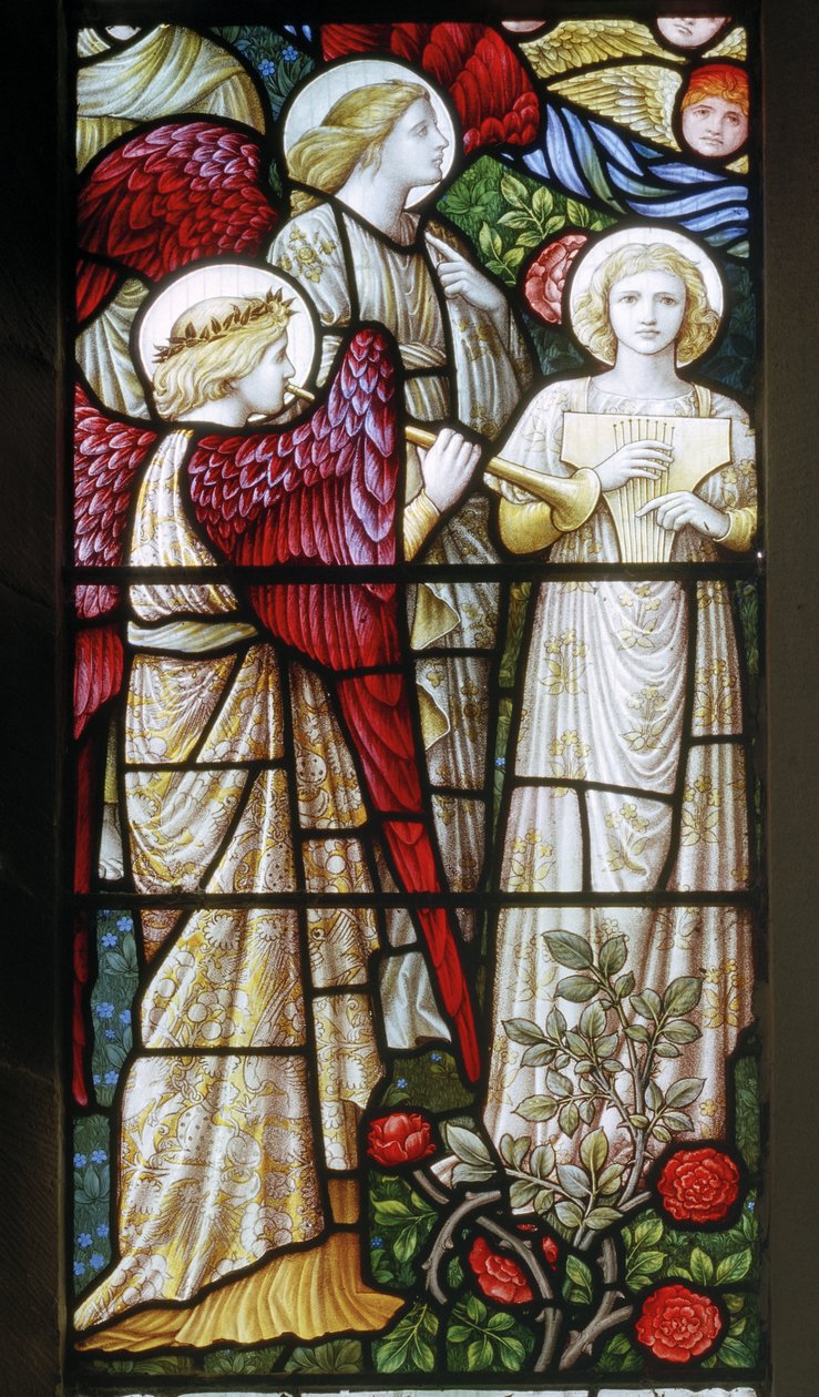 Llantysilio, St Tysilio, Shrigley & Hunt (1873-1982), Carl Almquist, Angel Musicians, 1890 af Carl Almquist
