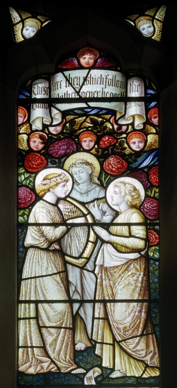 Llantysilio, St Tysilio, Shrigley & Hunt (1873-1982), Carl Almquist, Angel Musicians, 1890 af Carl Almquist