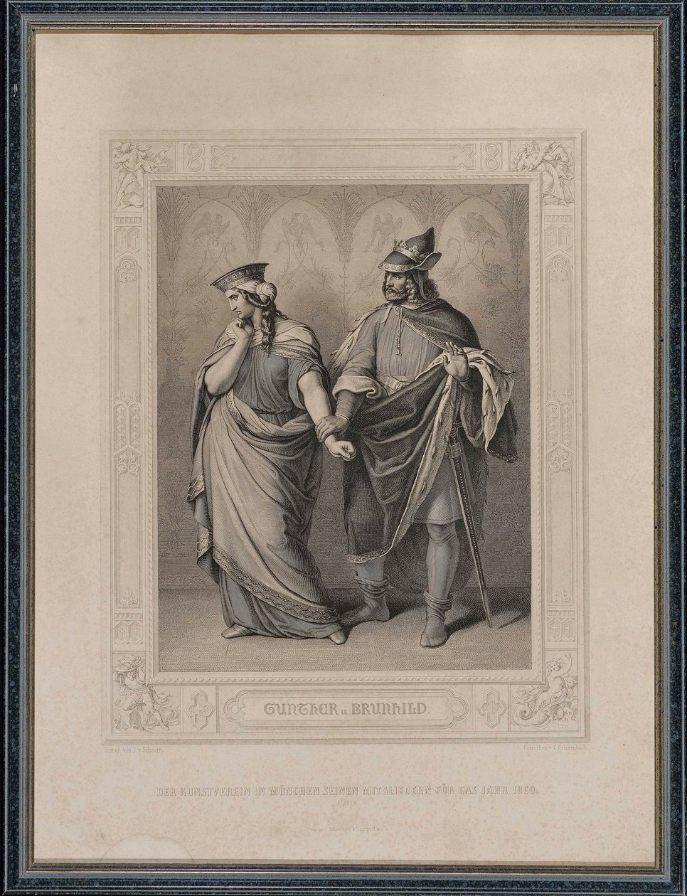 Nibelungenlied. Gunther og Brunhild, 1860. af Carl Arnold Gonzenbach