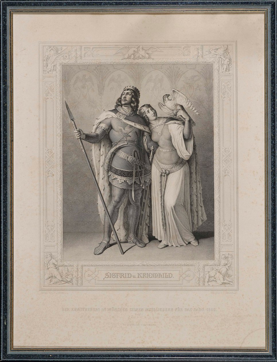 Nibelungenlied. Siegfried og Kriemhild, 1860. af Carl Arnold Gonzenbach