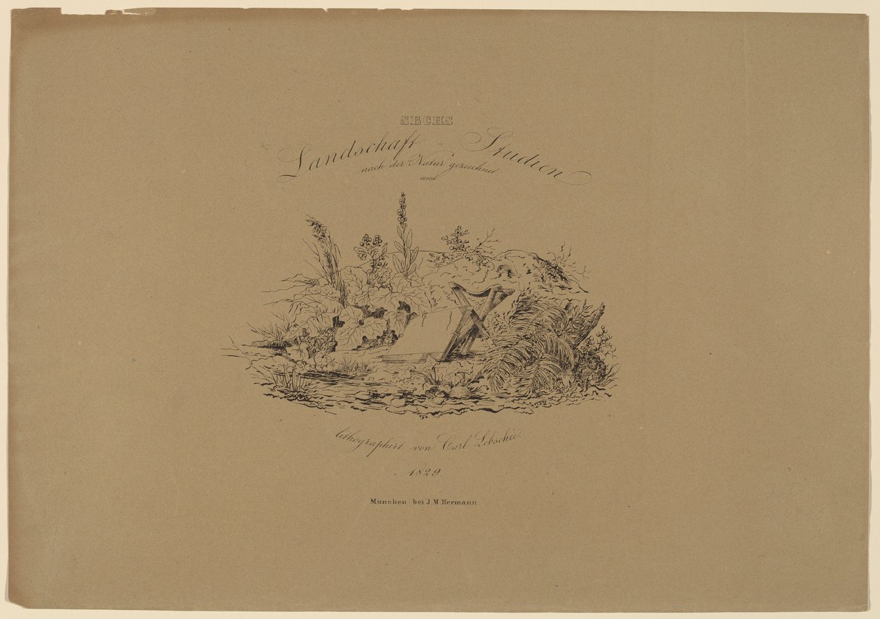 Seks landskabsstudier fra naturen af Carl August Lebschee