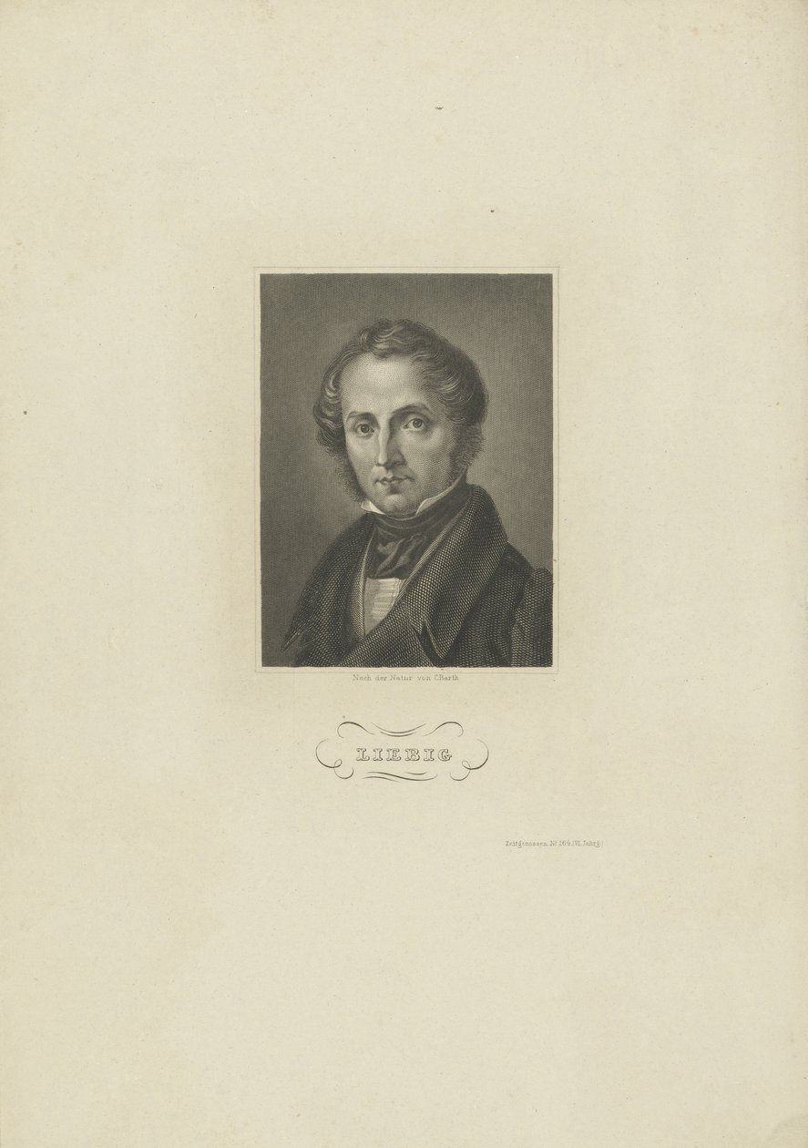 Portræt af kemikeren Justus von Liebig, ca. 1840. af Carl Barth