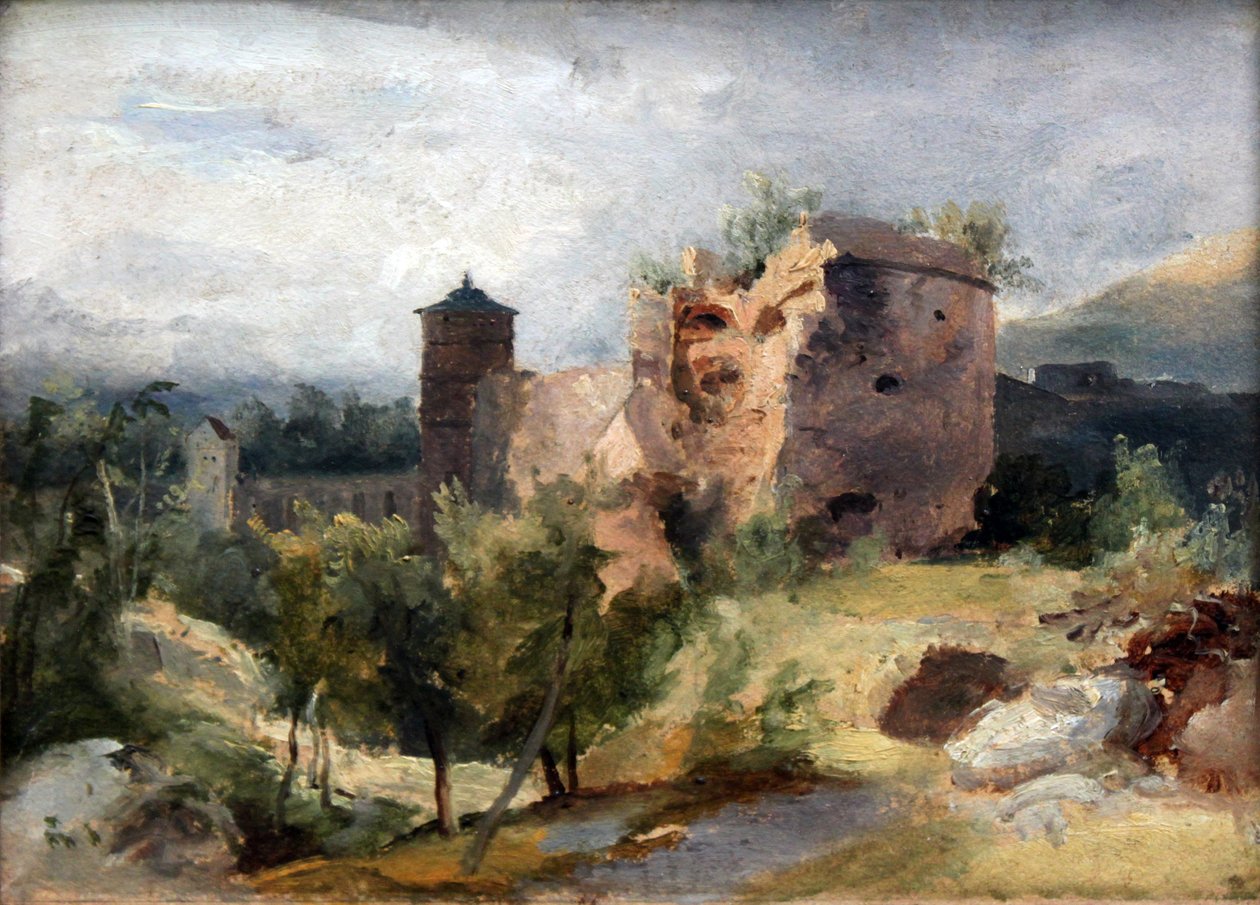 Tysk: Der zersprengte Turm des Heidelberger Schlosses The Shattered Tower of Heidelberg Castle af Carl Blechen