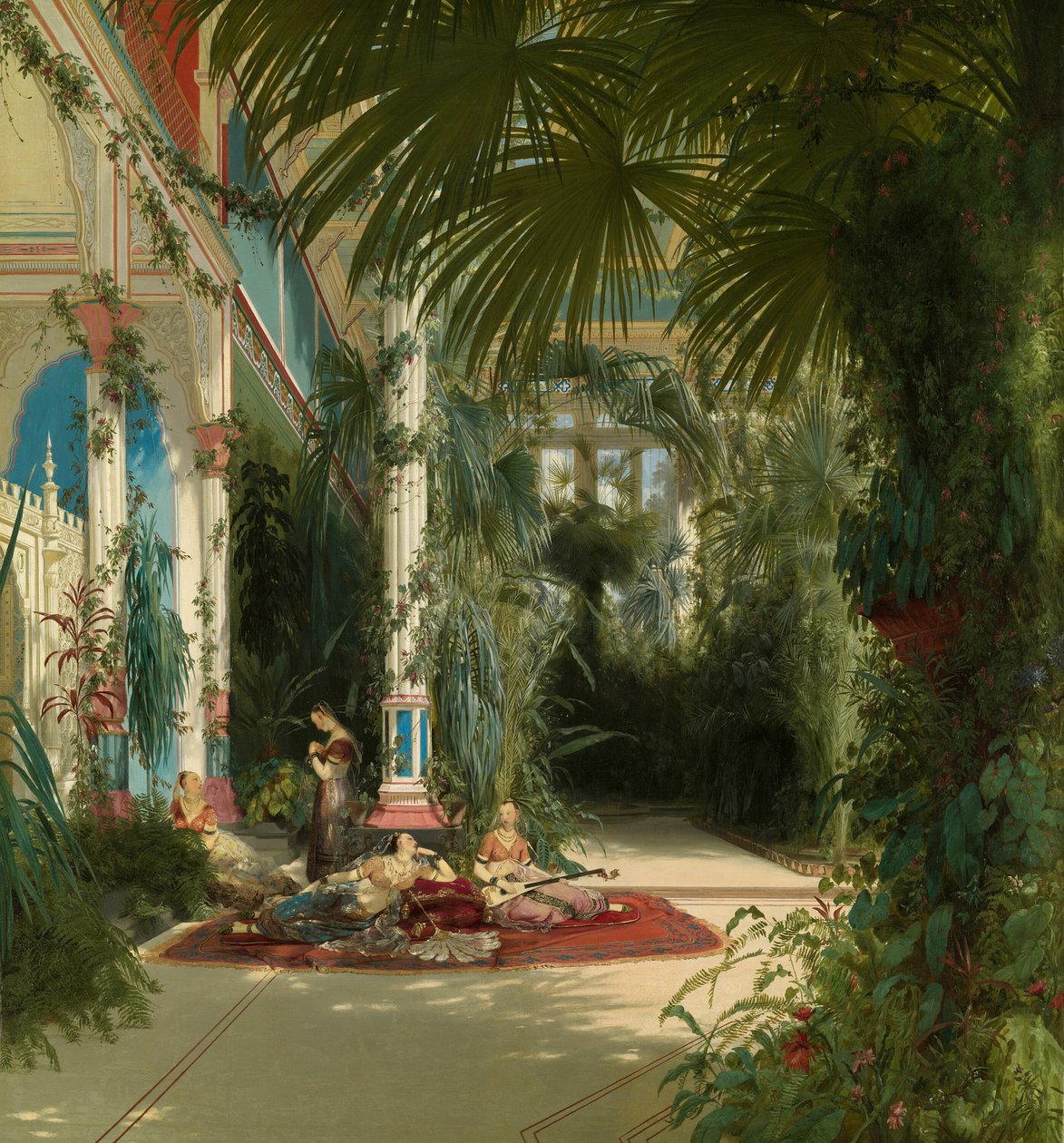 Det indre af Palmehuset på Pfaueninsel nær Potsdam af Carl Blechen